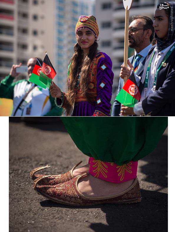 لباس محلی تنها دختر المپیکی افغان که سوژه عکاسان خارجی شده است